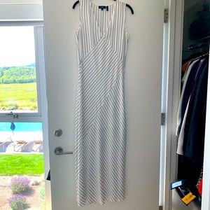 Theory white maxi dress striped - size 2